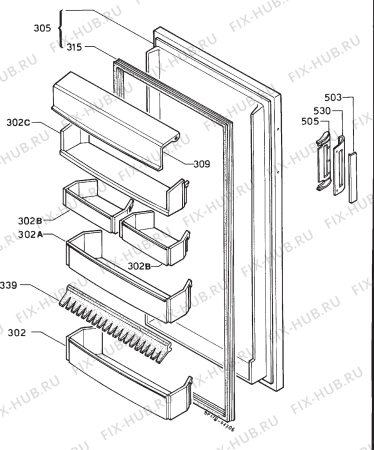 Взрыв-схема холодильника Electrolux RF842 - Схема узла Door 003